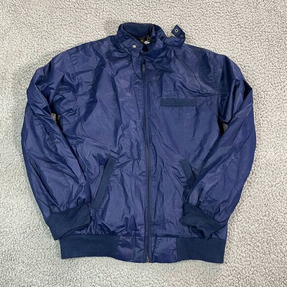 Vintage Mario St. Victore Men’s Jacket Full Zip Windbreaker Navy Blue Small - Picture 1 of 6